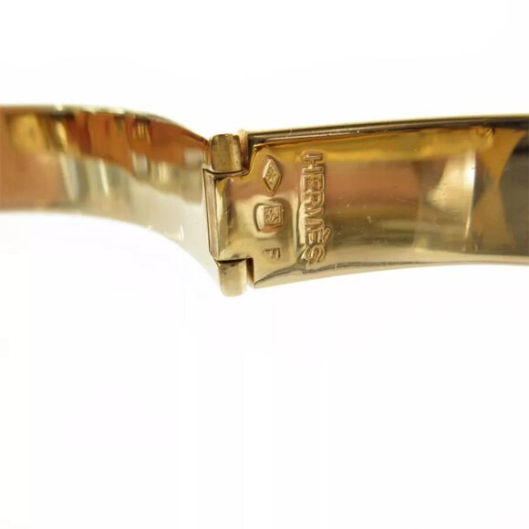 HERMES Clic ClacBangle Bracelet Gold / multicolor metal/enamel - Picture 7 of 8